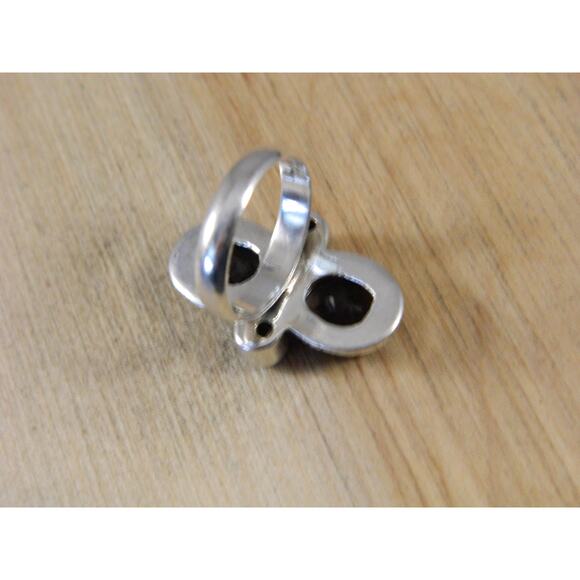 Vintage Topaz Sterling Silver Ring, Brown Topaz, Pearl Multi Stone Ring Sz 6.25 - Picture 3 of 10